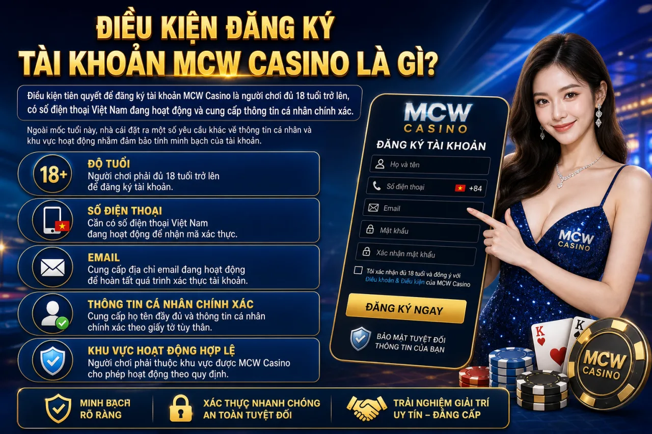 Điều Kiện Đăng Ký Tài Khoản MCW Casino Là Gì? Điều Kiện Đăng Ký Tài Khoản MCW Casino Là Gì?